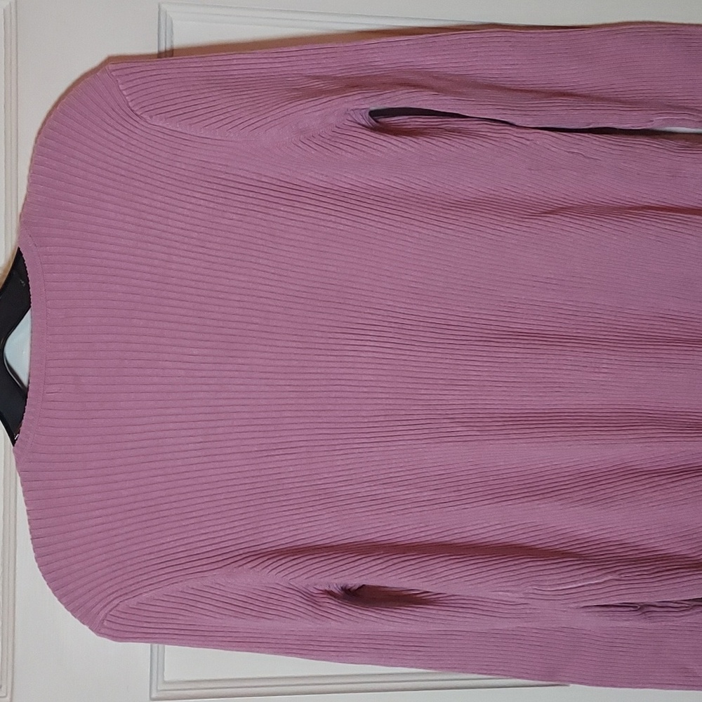 525 America Ribbed Knit Duster Sweater Dusty Lilac Large - Picture 10 of 11